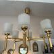 Brass and glass chandelier 1970