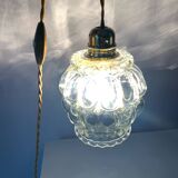 Lampe baladeuse à poser ou suspendre verre bulle vintage