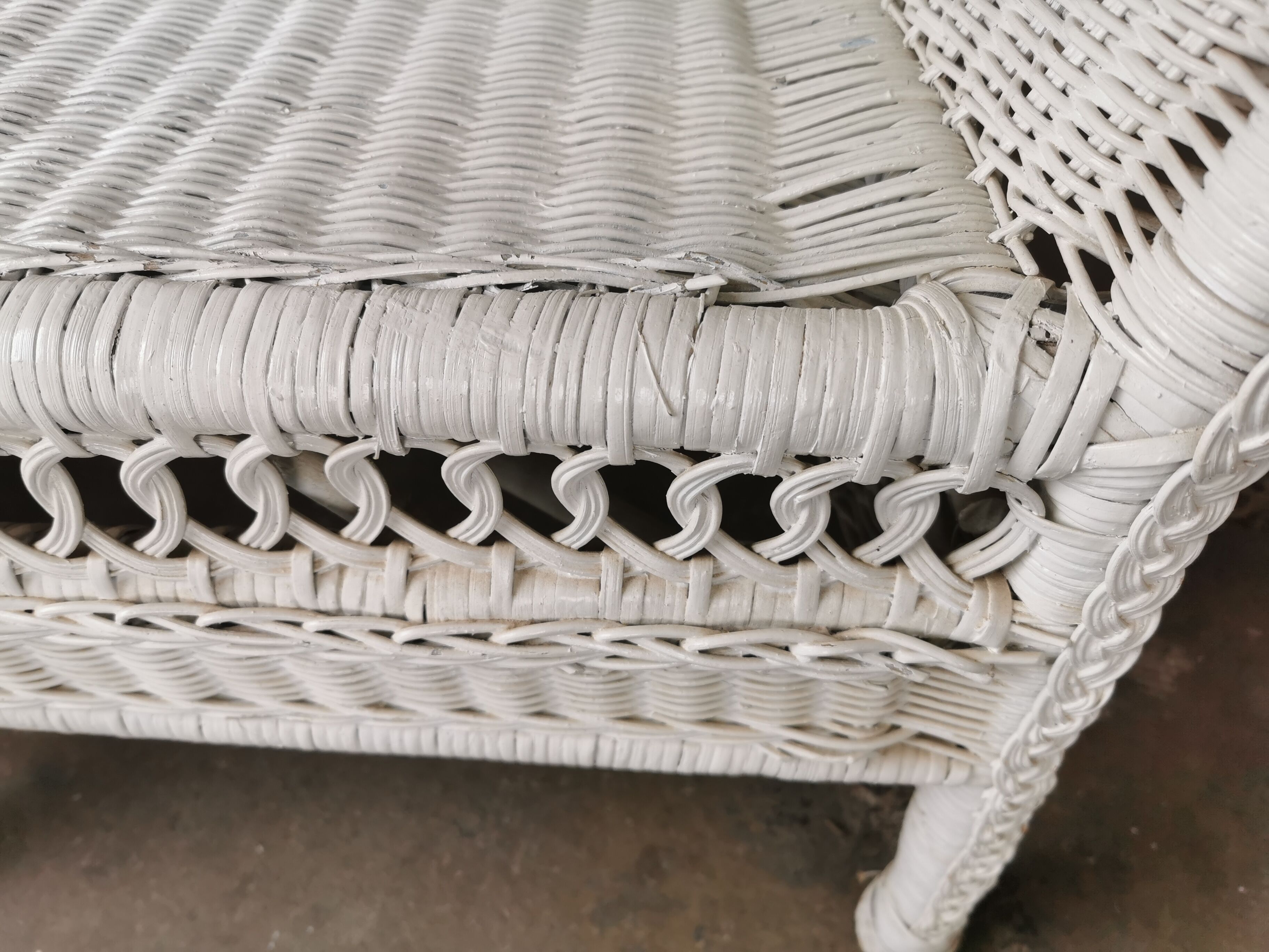 Wicker bench, rattan