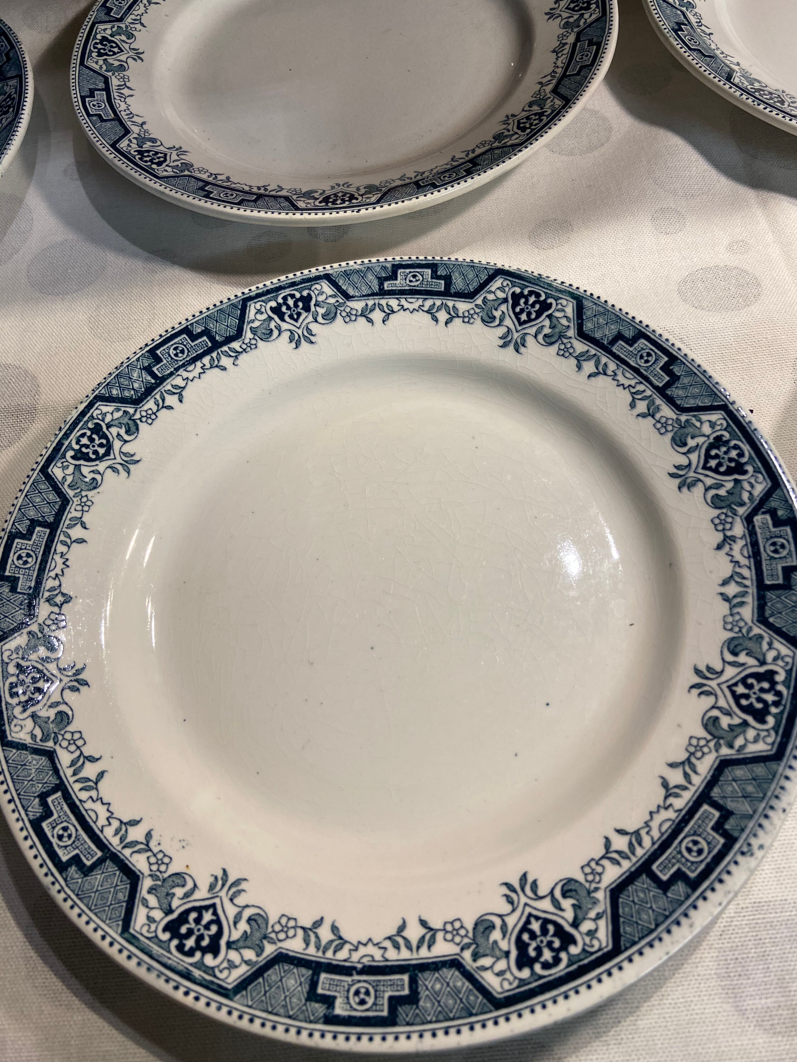 Lot of 6 flat plates Saint-Amand and Hamage model Morocco