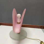 Lampe de table en verre de Murano rose des années 1980
