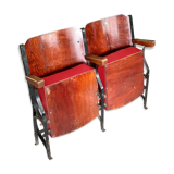 Pair of vintage cinema armchairs