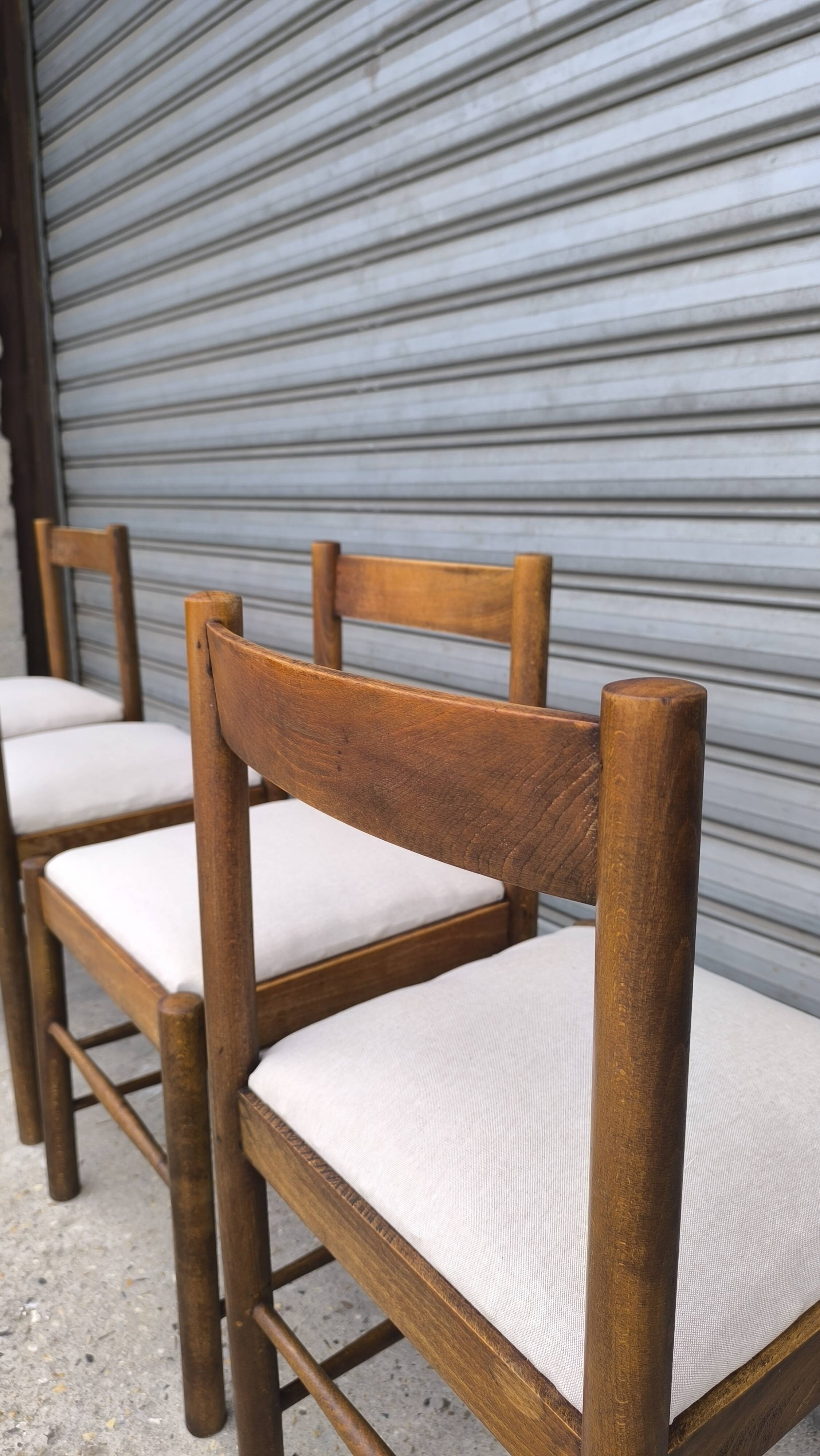 Set of four brutalist chairs 1950