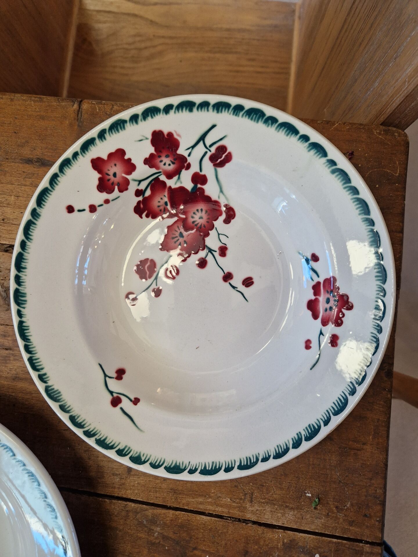 Set of 8 Deep Plates Cherry Blossom Badonviller