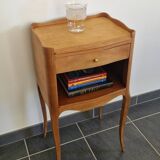 Solid cherry bedside table - Louis XV style - Signed DR