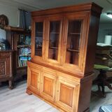 Vintage cherry bookcase with drawers and shelves