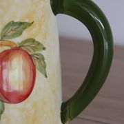 Vintage yellow and green ceramic coffee pot