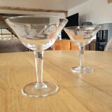2 crystal champagne glasses
