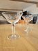 2 crystal champagne glasses