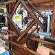 Bamboo coat rack and 1950s mirror