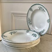 Lot of 6 hollow plates Terre de Fer Saint-Amand late nineteenth