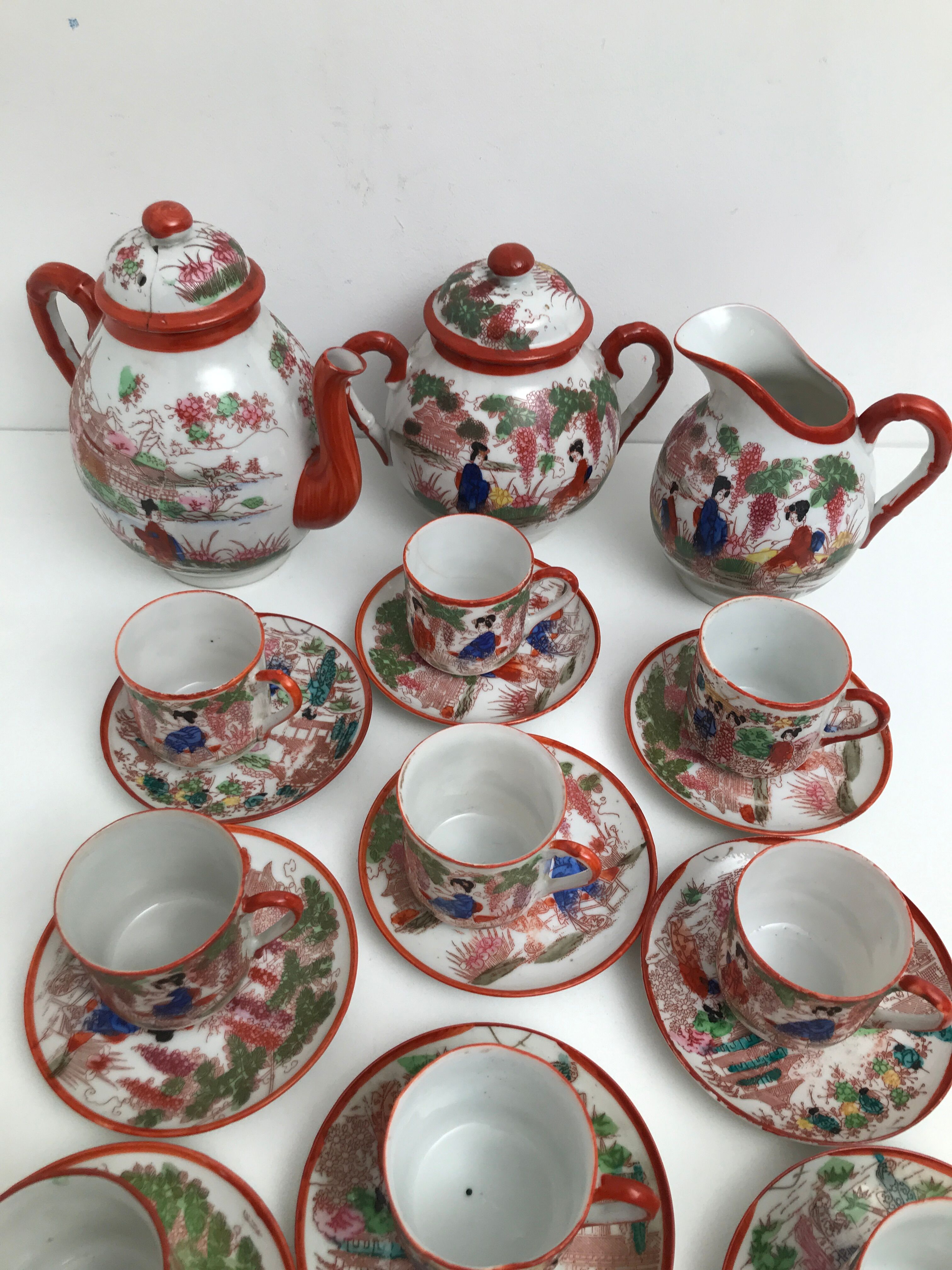 Vintage Chinese tea service lot