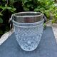 Val Lambert crystal and silver-plated ice bucket with hallmark from the 1950s.