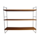 Wall shelve in black metal and the 1960s teak