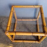 Square rattan end coffee table ep 1970