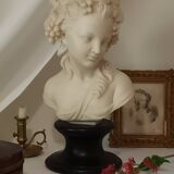Bust young girl resin and marble XXth