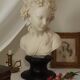 Bust young girl resin and marble XXth