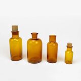 4 Amber Glass Apothecary Jars