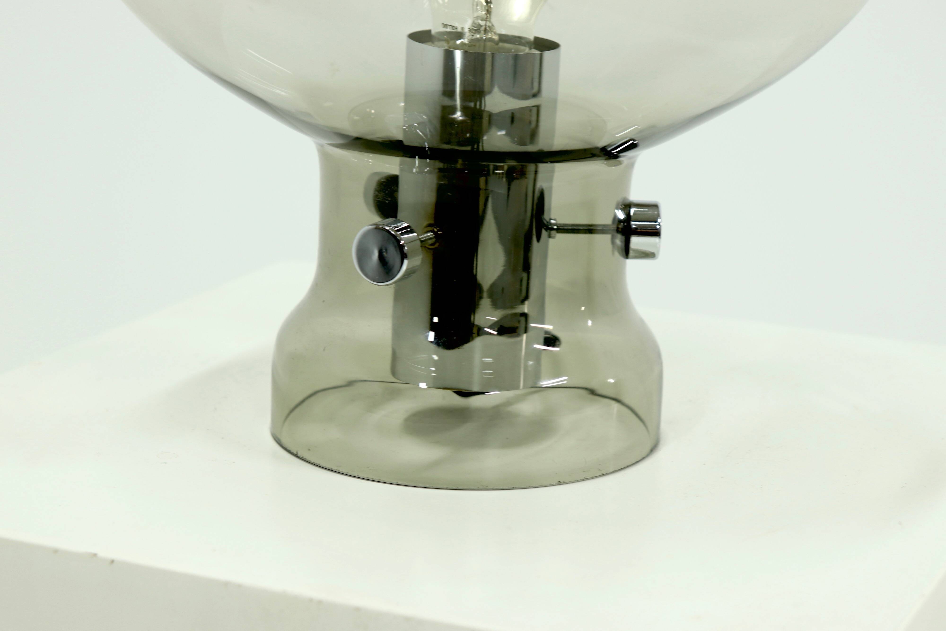 Smoked Glass Table Lamp by Friedrich Nettelhoff for Nettelhoff Leuchten, 19