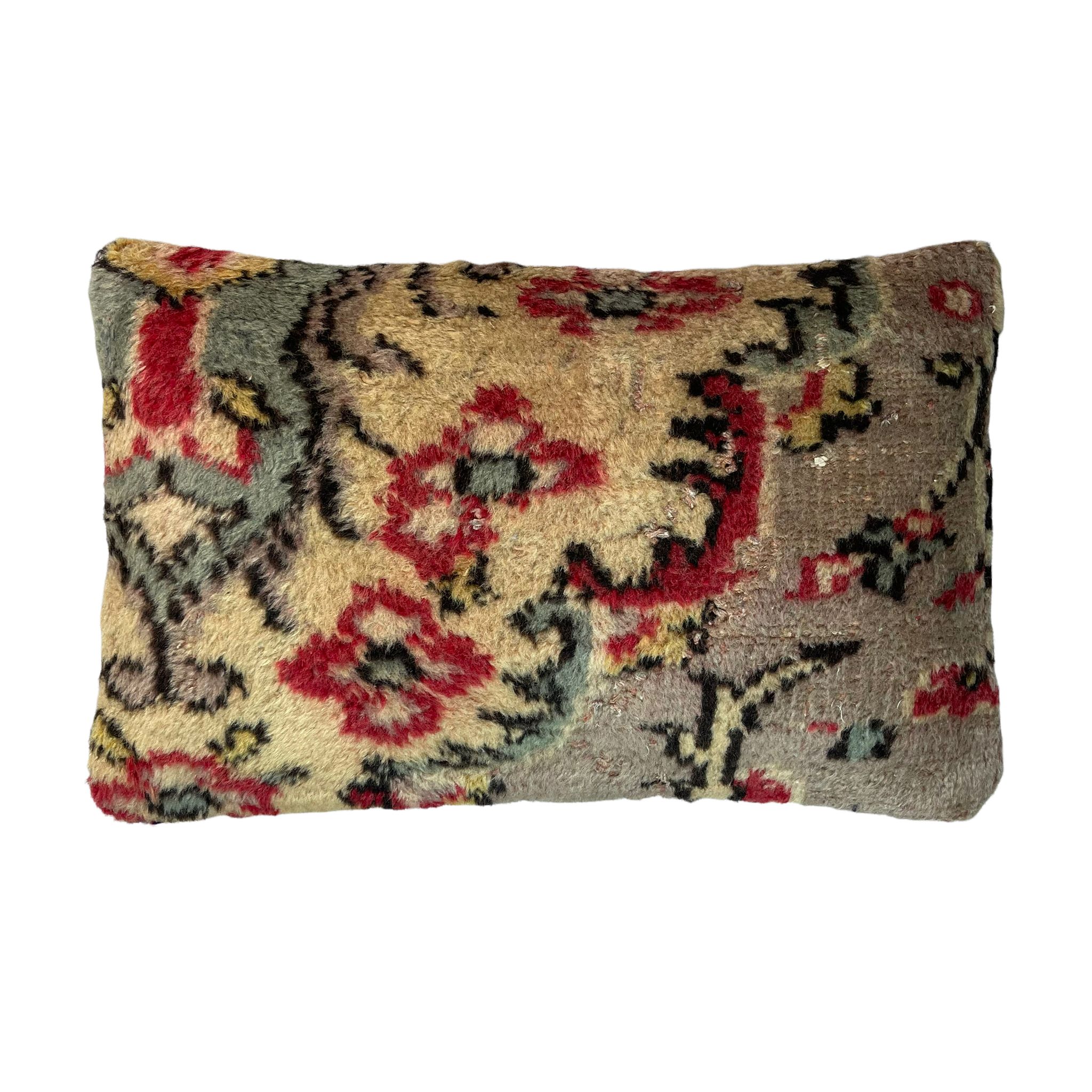 Vintage turkish rug cushion cover, 30 x 50 cm