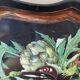 Vintage painted metal tray, still life