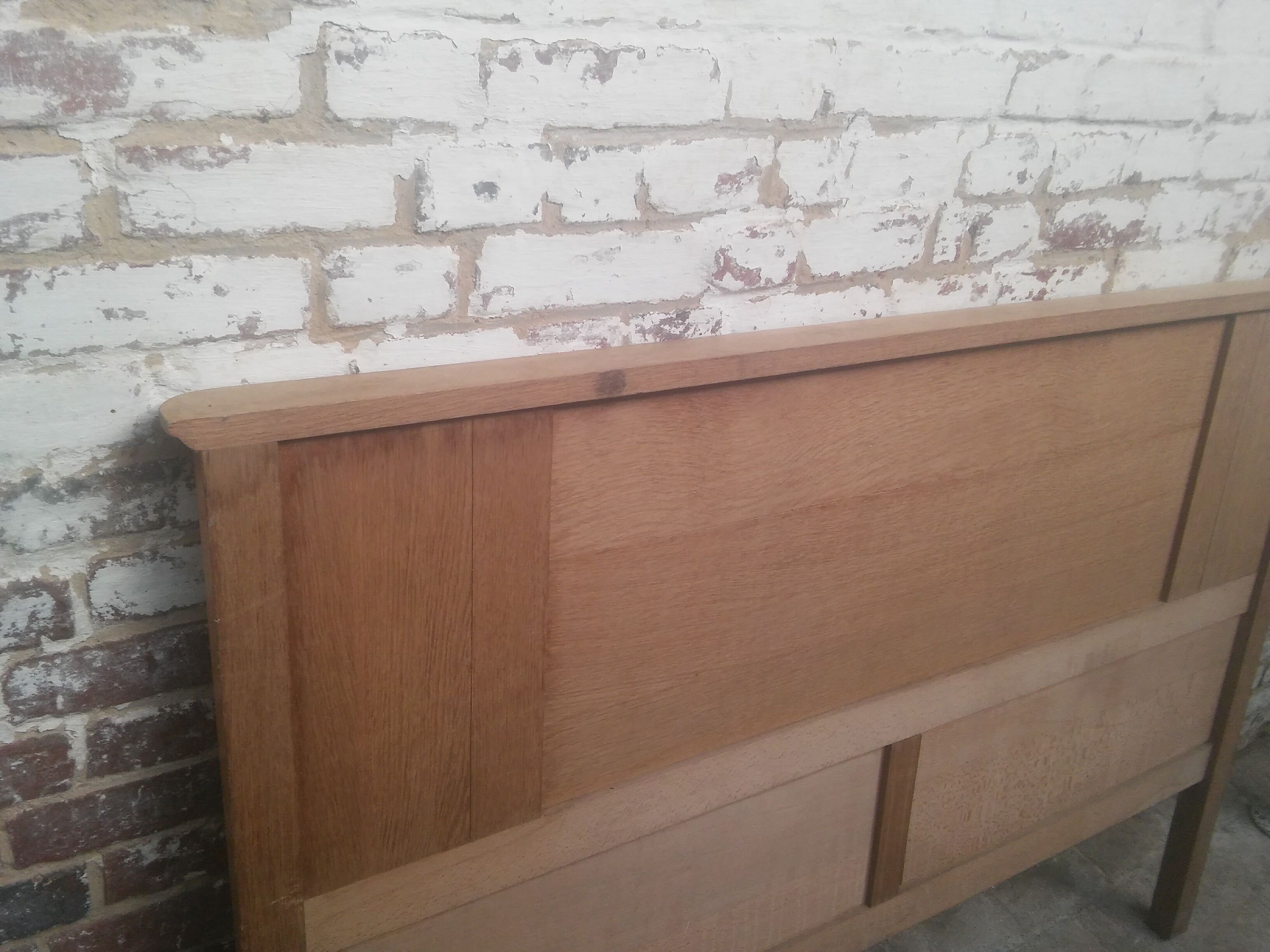 Scandinavian style headboard vintage oak wood 50s