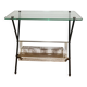Glass and brass side table Angelo Ostuni for Frangi Milano 1950