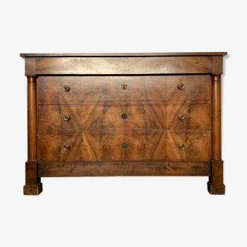 Commode époque Empire en acajou à patine blonde vers 1810-1820