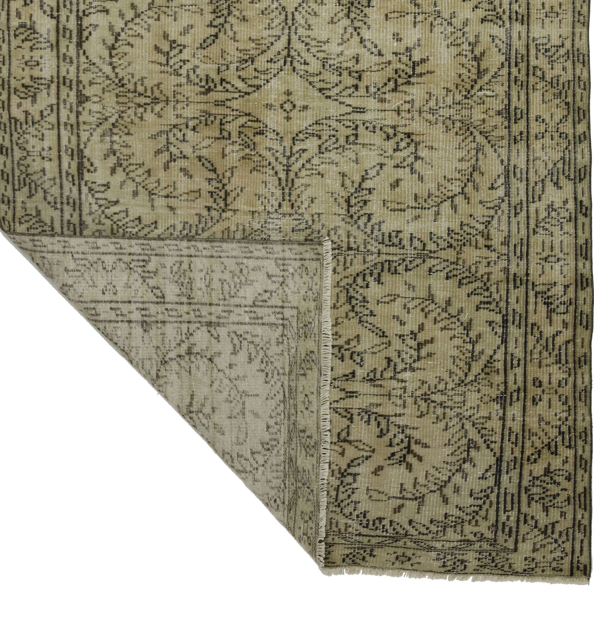 Tapis Vintage Turc – Vert & Beige – Motifs Traditionnels – 250 × 156 cm