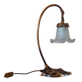 Lampe de bureau « col de cygne » Art Nouveau bronze / laiton – 1920