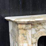 Louis XV style fireplace in purple breccia marble, circa 1880