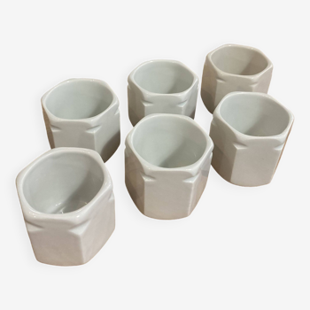 Set of 6 YALACTA porcelain yogurt pots