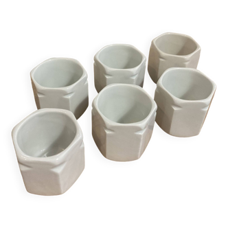 Set of 6 YALACTA porcelain yogurt pots