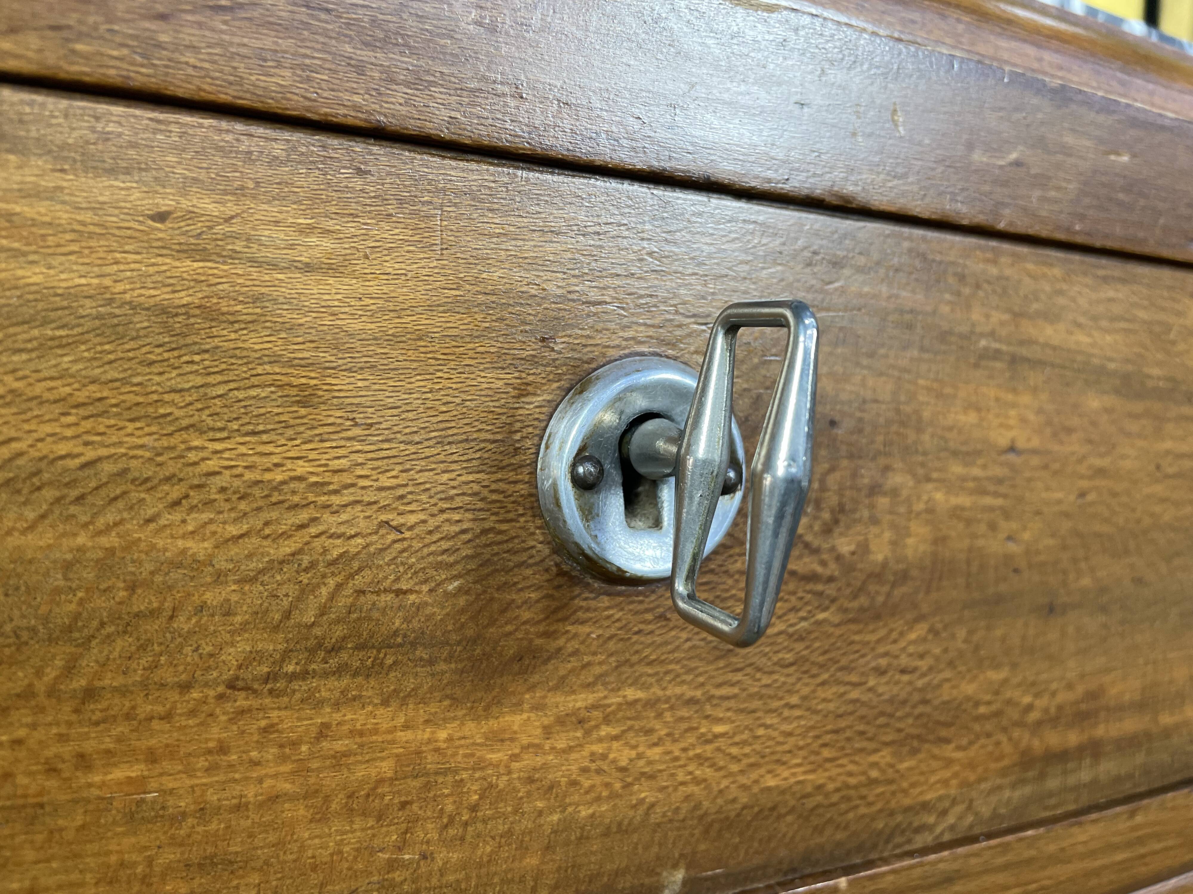 Chest of drawers Art Deco period beech tinted and veined marble