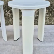 2 TATAY white plastic stools vintage 1970s