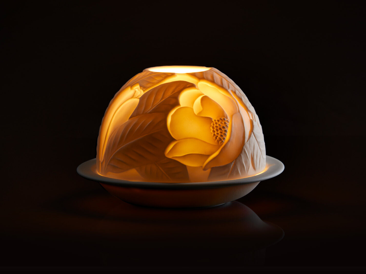 Photophore Bernardaud Lithophanie Tulip blossoms