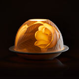 Photophore Bernardaud Lithophanie Tulip blossoms