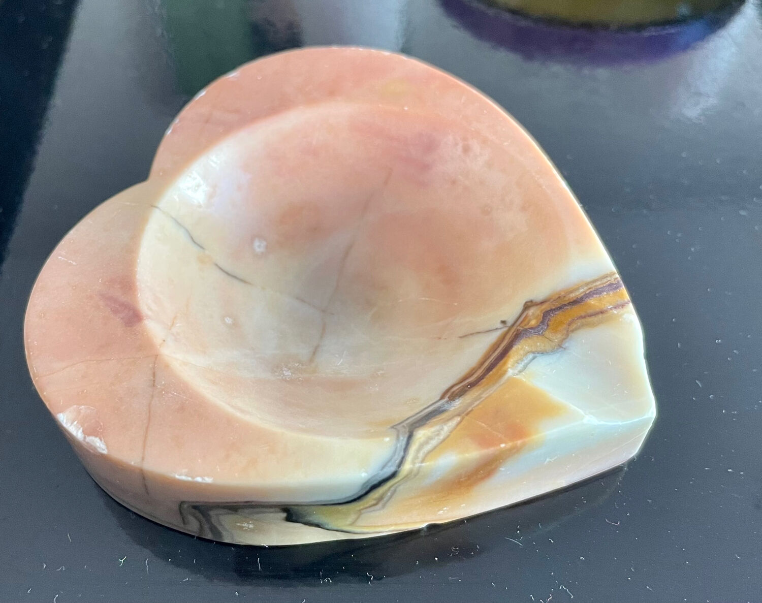 Vintage Onyx Heart Ashtray