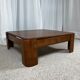 Square modernist coffee table in stained beech veneer, 1970s/80s.