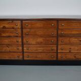 Vintage German pine & oak apothecary cabinet, 1950s