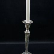 Pair of Neoclassical Victorian Silver Plated Candlesticks