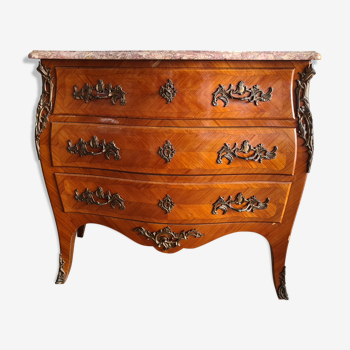 Louis XV style curved rosewood dresser
