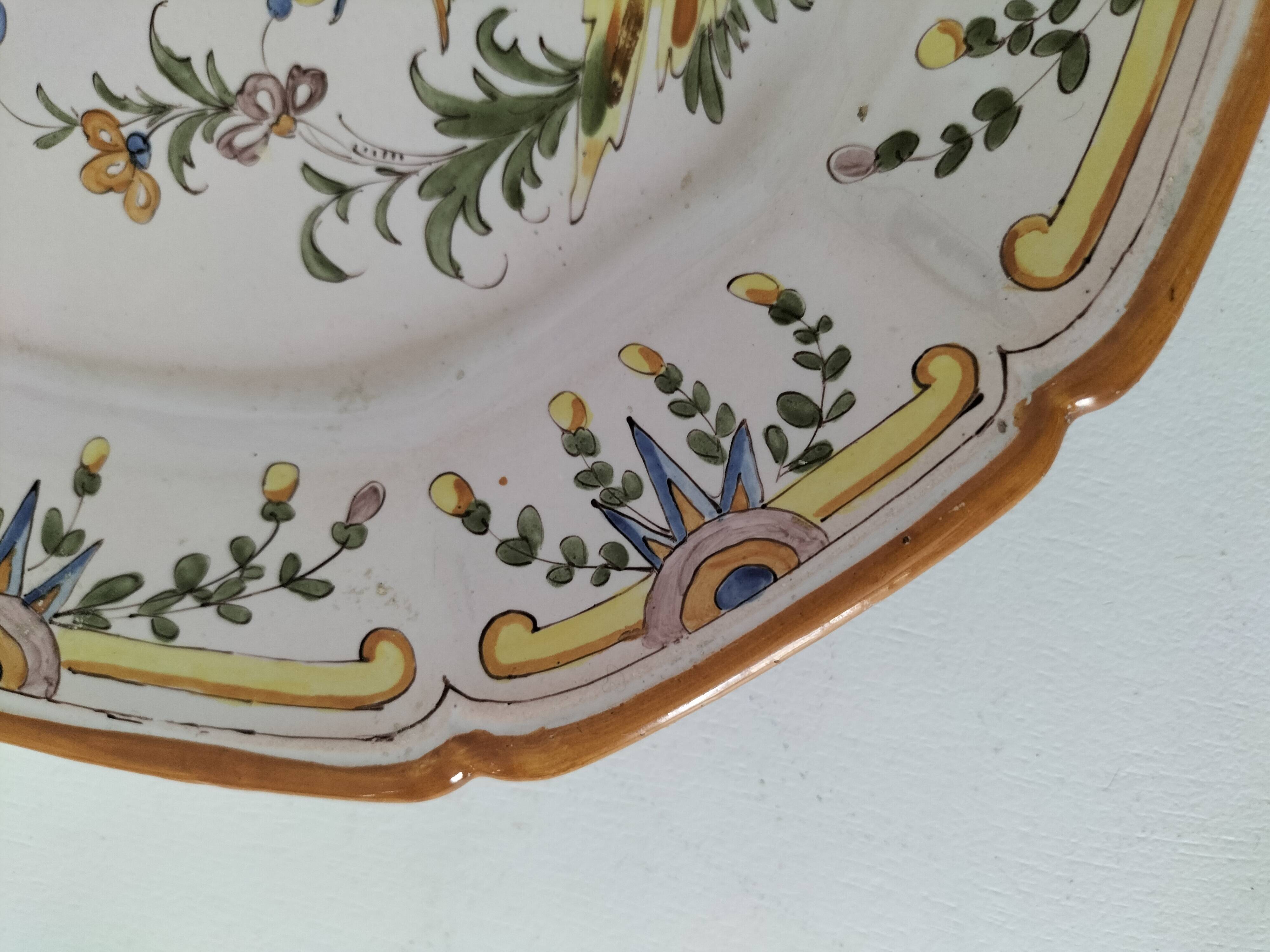 Antique Nevers earthenware plate, late 19th century