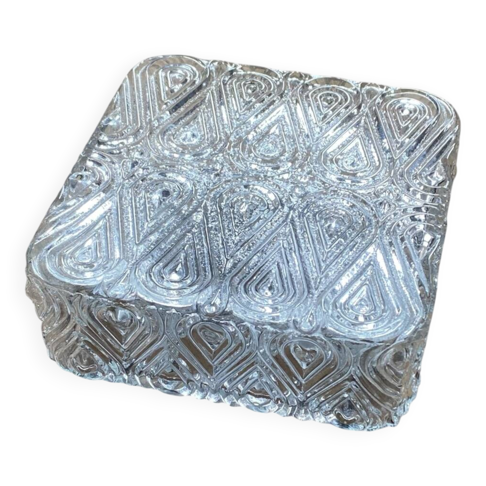 Square wall lamp ceiling light transparent glass vintage fixture