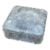 Applique murale carrée plafonnier verre transparent luminaire ancien