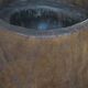 Carved antique tree stump coffee table with circular glass top