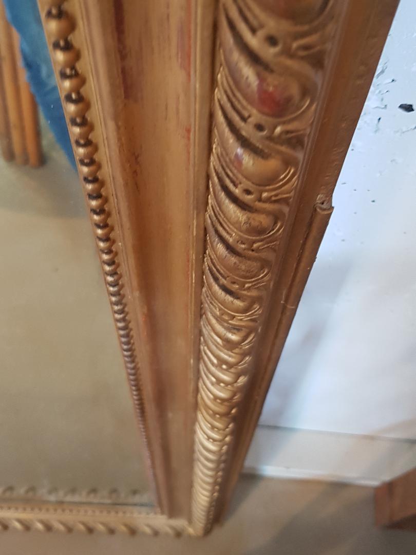 Former mirror gilded with pediment - 153 x 101 - Style Napoleon III