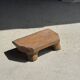 Small stool, teak footrest with short cut corners.