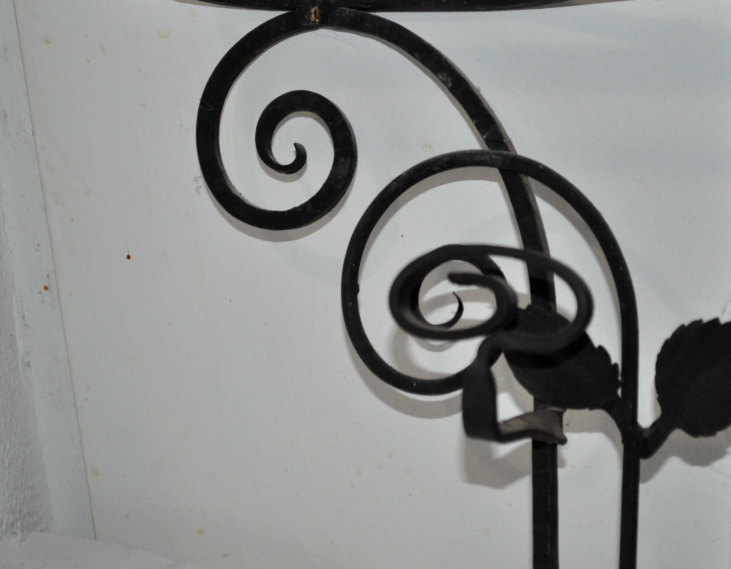 Coat rack wrought iron mirror