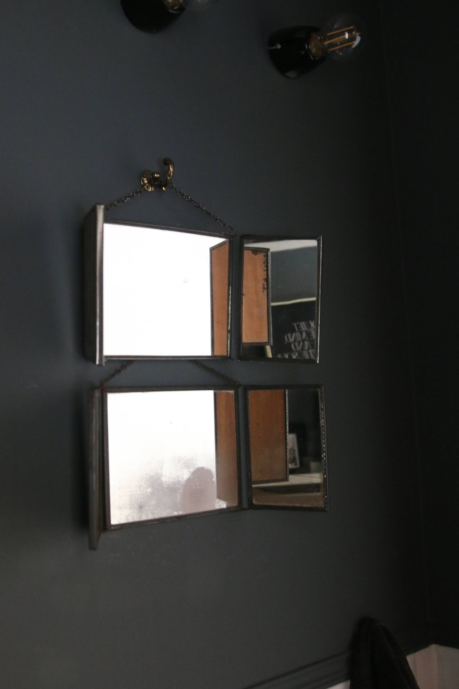 Miroir triptyque de barbier, Art Nouveau, circa 1900